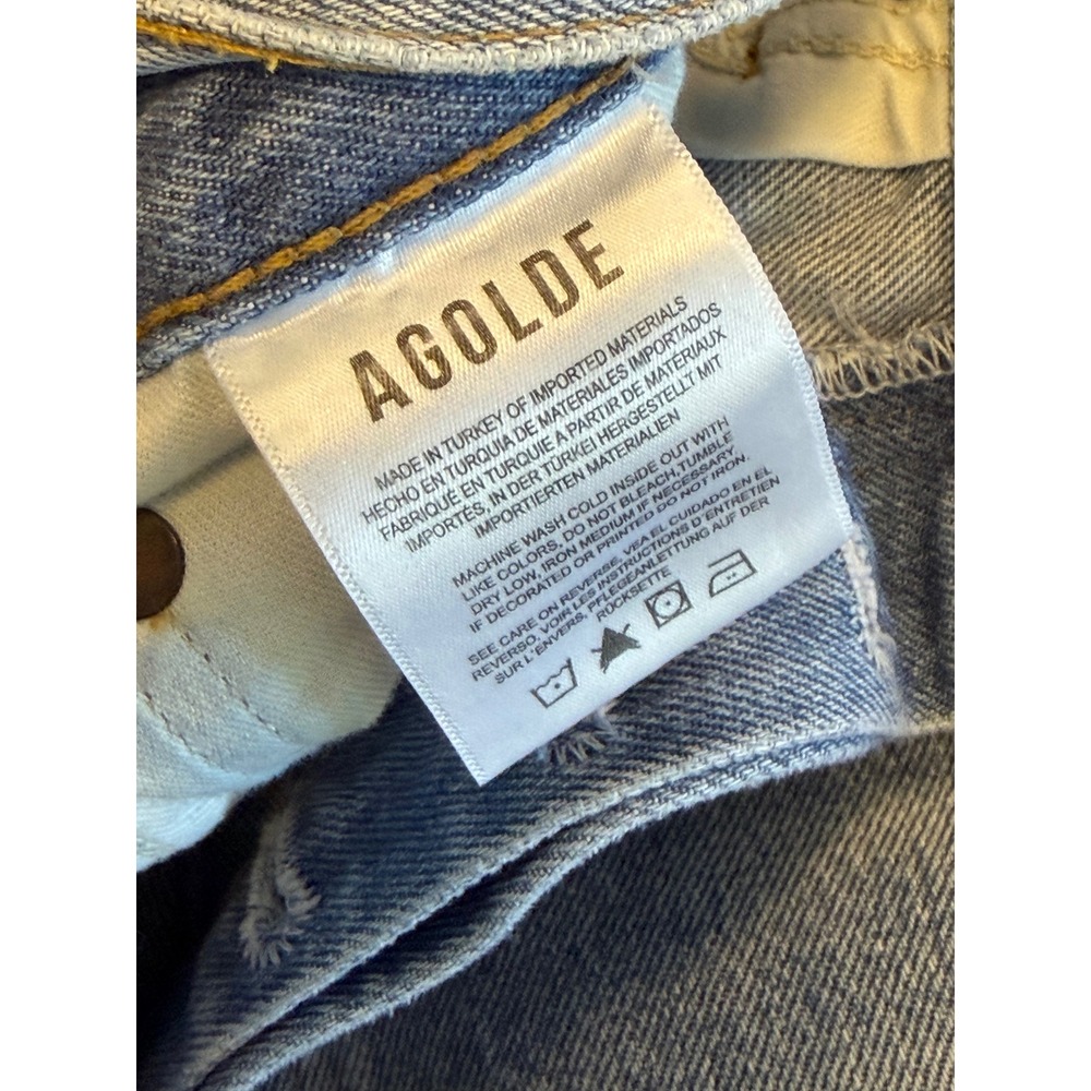 AGOLDE Lana High Rise Vintage Straight Leg Jeans 29 Light Blue Wash Denim Pants - Picture 4 of 7